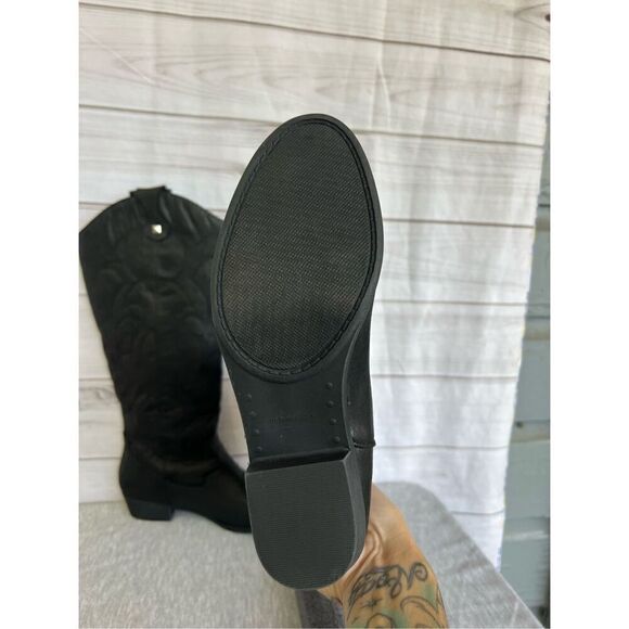 True Craft TANNER Black Distressed Fabric Pull On Western Boots Women’s Size 8 - Picture 8 of 8